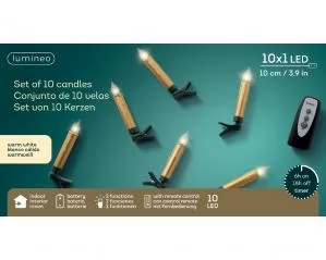 LED свечи 10см золотые 10шт беспроводные 485360