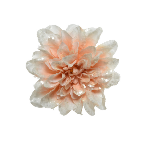 Роза пластик 15см персиковый на клипсе тип 26292452