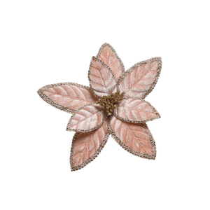 Пуансеттия 29см розовый на клипсе 2 вида тип 2 6296062