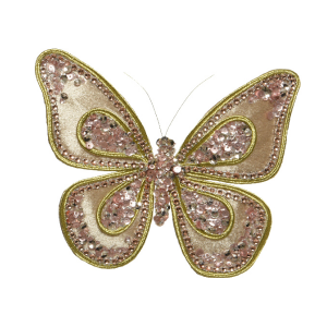 Бабочка 15см золотая розовая 2 вида тип 1 7403711