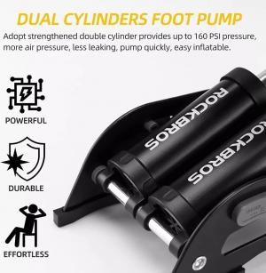 Насос Rockbros ножной сдвоенный с барометром