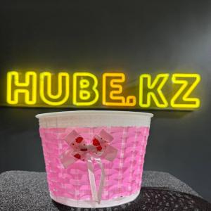 Корзина для велосипеда детская розовая