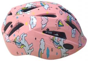 Шлем детский розовый единорожки 52-56см