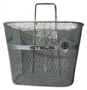 Корзина для велосипеда метал серебро