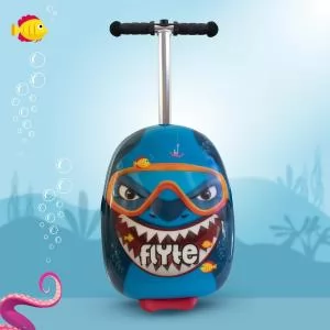 Cамокат чемодан трехколесный FLYTE Акула СИНИЙ