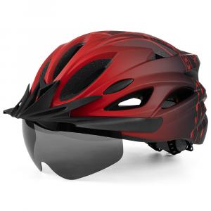 Шлем Eastinear с фонариком L 57-61 см Черный-Красный