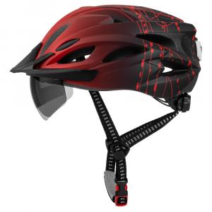 Шлем Eastinear с фонариком L 57-61 см Черный-Красный