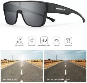 Очки велосипедные поляризованные Rockbros UV400 SP304 ЧЕРНЫЙ