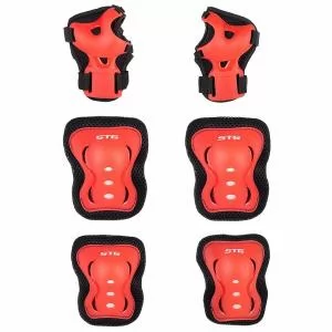 ЗАЩИТА ДЕТСКАЯ STG YX-0317 КОМПЛЕКТ: НАКОЛЕННИКИ/НАЛОКОТНИКИ/ЗАЩИТА КИСТИ - КРАСНАЯ РАЗМЕР S